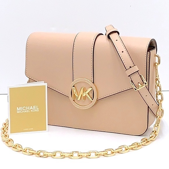 Michael Kors Handbags - MICHAEL KORS CARMEN MEDIUM CONVERTIBLE SHOULDER BAG BUFF COLOR